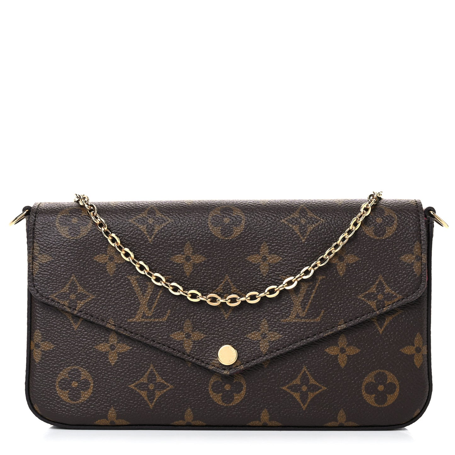 Monogram Pochette Felicie Chain Wallet Fuchsia