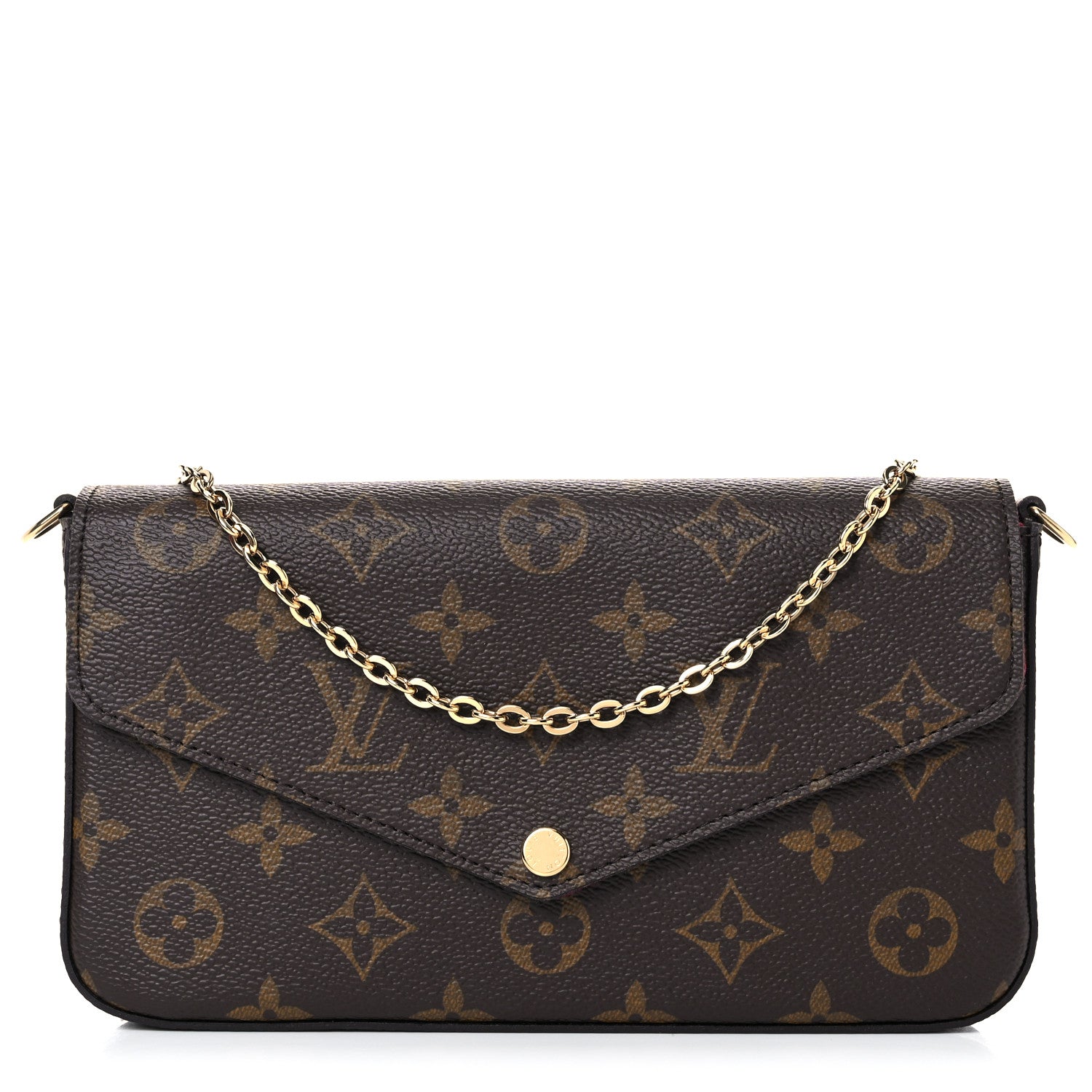Louis Vuitton Monogram Pochette Felicie Chain Wallet Fuchsia 4 of 10