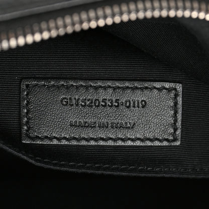Saint Laurent Calfskin Crocodile Embossed Monogram Lou Camera Bag Black 7 of 11