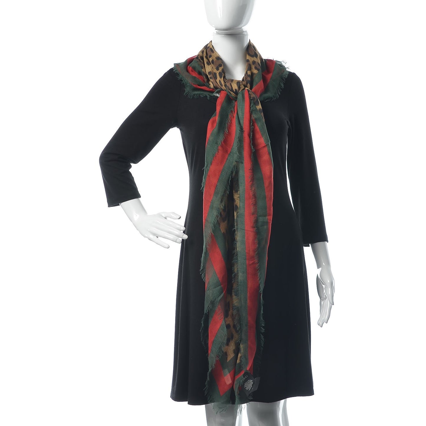 Modal Silk Leopard Web Print Square Scarf