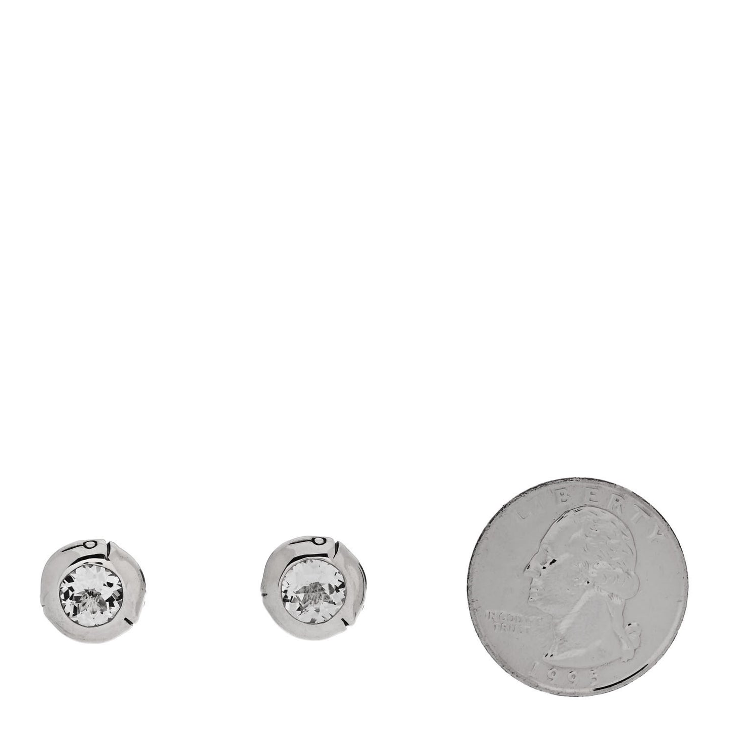 Sterling Silver White Topaz Bamboo Stud Earrings