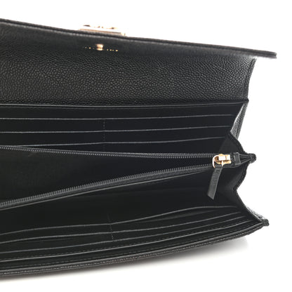 Chanel Caviar Chevron Quilted Boy Flap Wallet Black 5 of 9