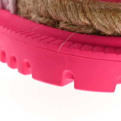 Christian Dior Technical Knit Jute Dioract 10mm Sandals 39 White Fuchsia 12 of 15