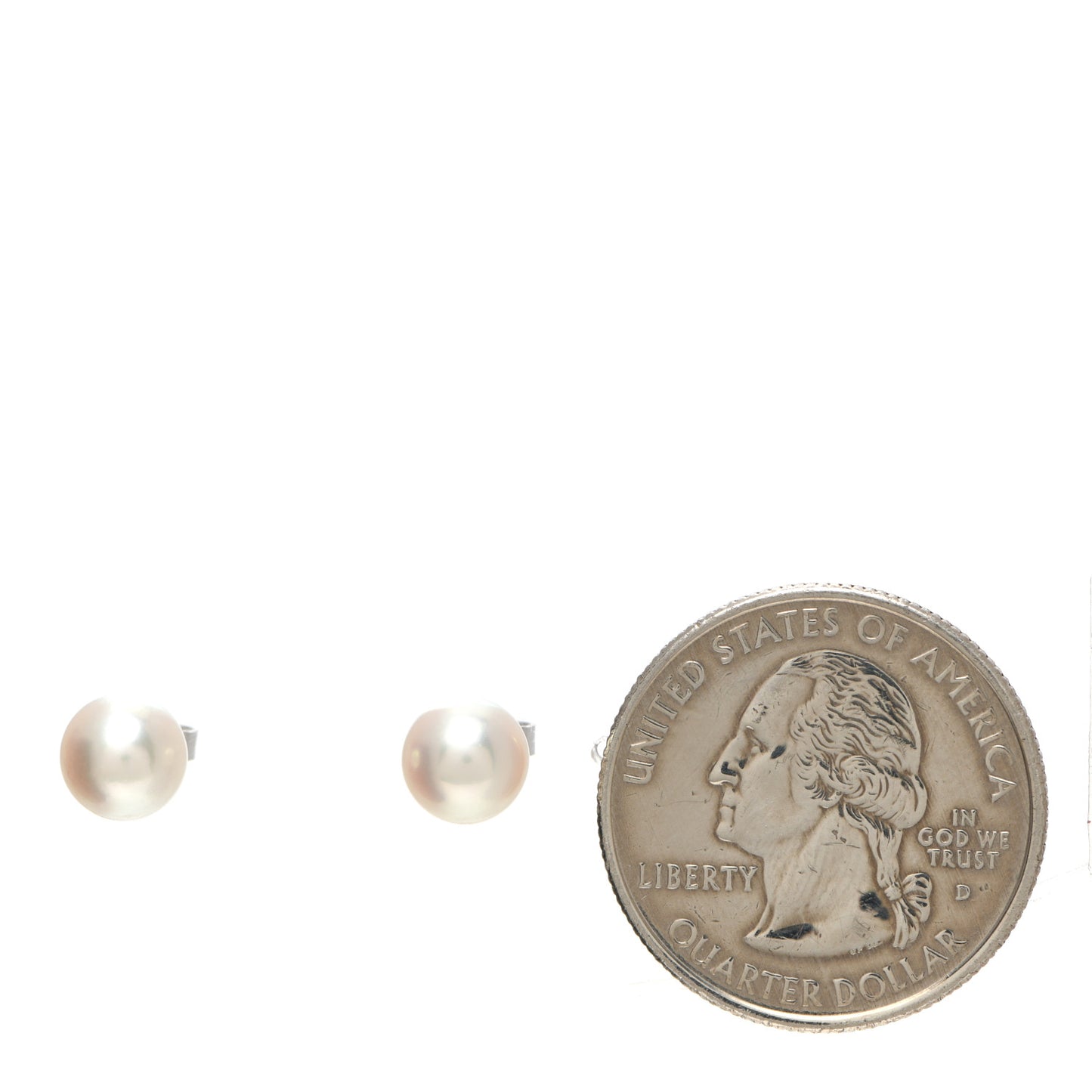 18K White Gold Akoya Pearl 6-6.5mm Stud Earrings