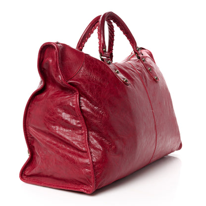 Balenciaga Agneau Classic Hardware Weekender Rouge Theatre 3 of 14