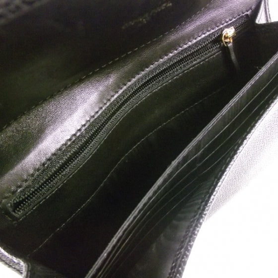Caviar CC Flap Wallet Black