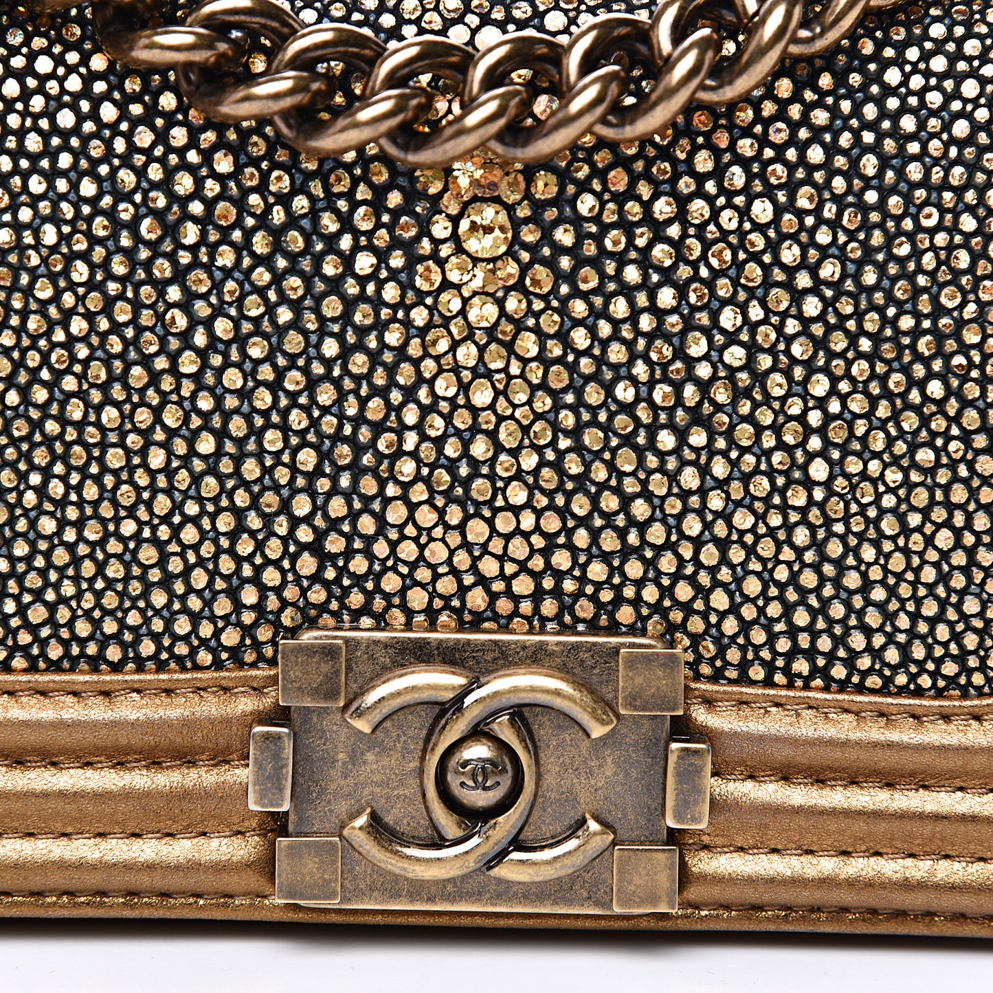 Galuchat Stingray Mini Boy Flap Gold
