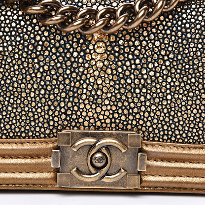 Chanel Galuchat Stingray Mini Boy Flap Gold 9 of 16