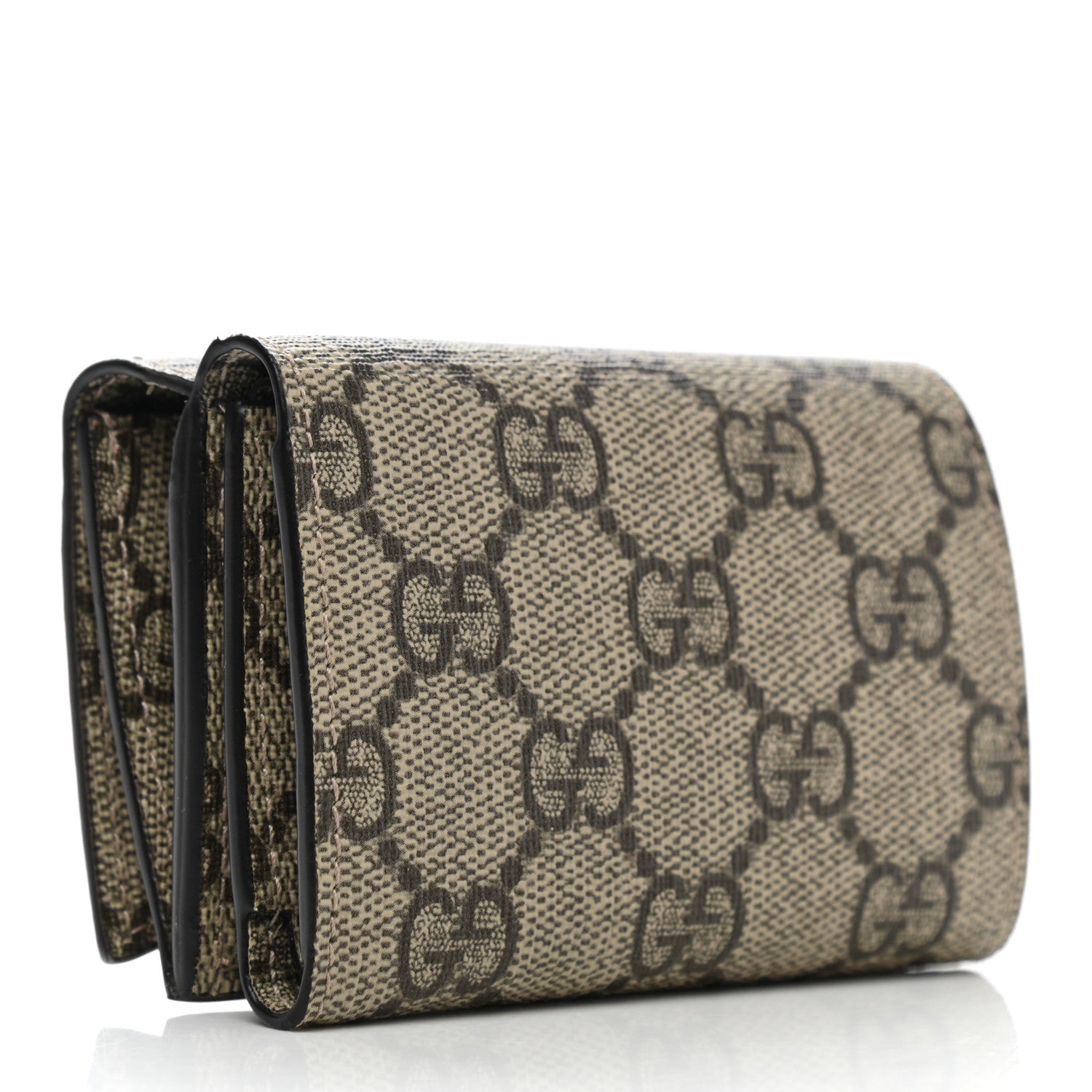 Gucci X BALENCIAGA GG Supreme Monogram Card Case Wallet Beige Ebony 3 of 8