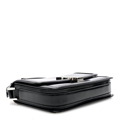 Saint Laurent Glazed Calfskin Monogram Medium Solferino Satchel Black 4 of 9
