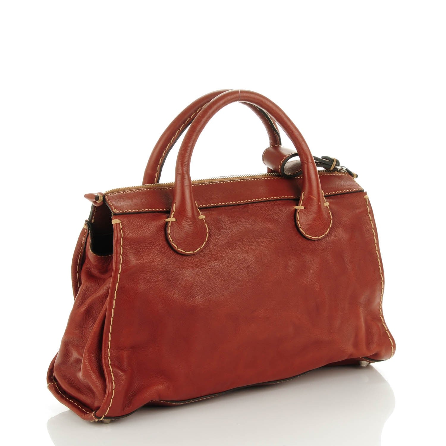 Chloe Calfskin Edith Satchel Whiskey 3 of 7