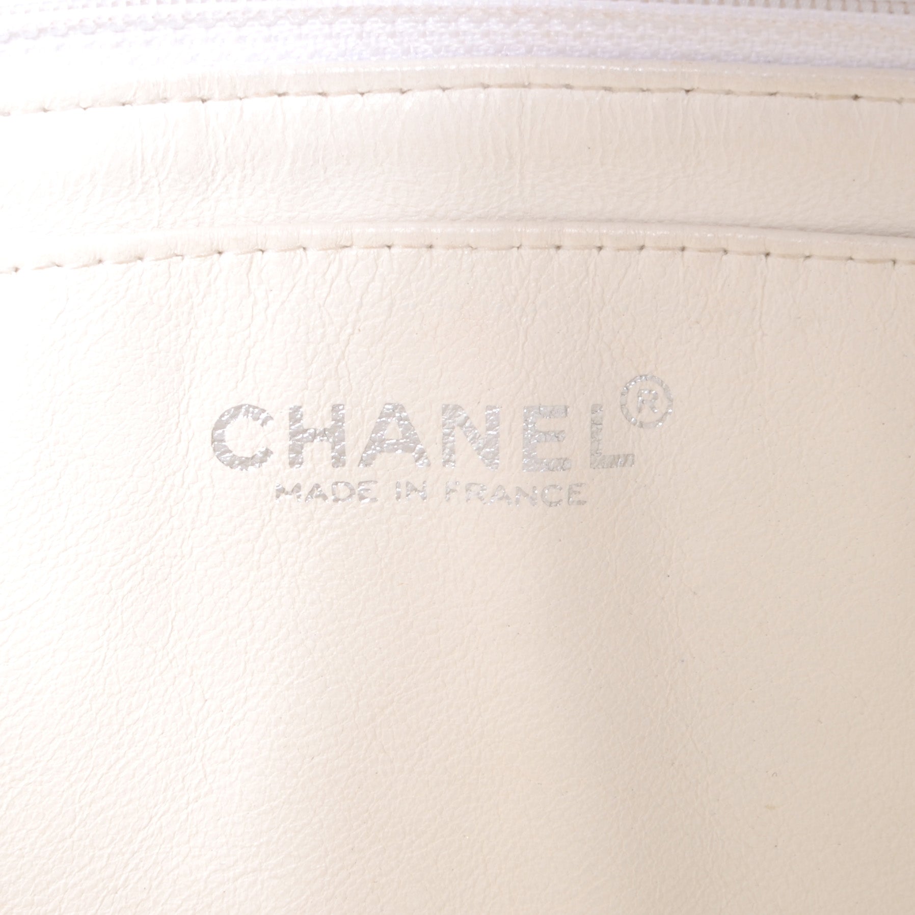 Chanel Lambskin Contrast Stitch Medium Flap White 7 of 10