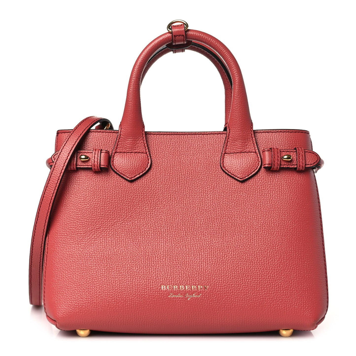 Grainy Calfskin House Check Small Banner Tote Cinnamon Red