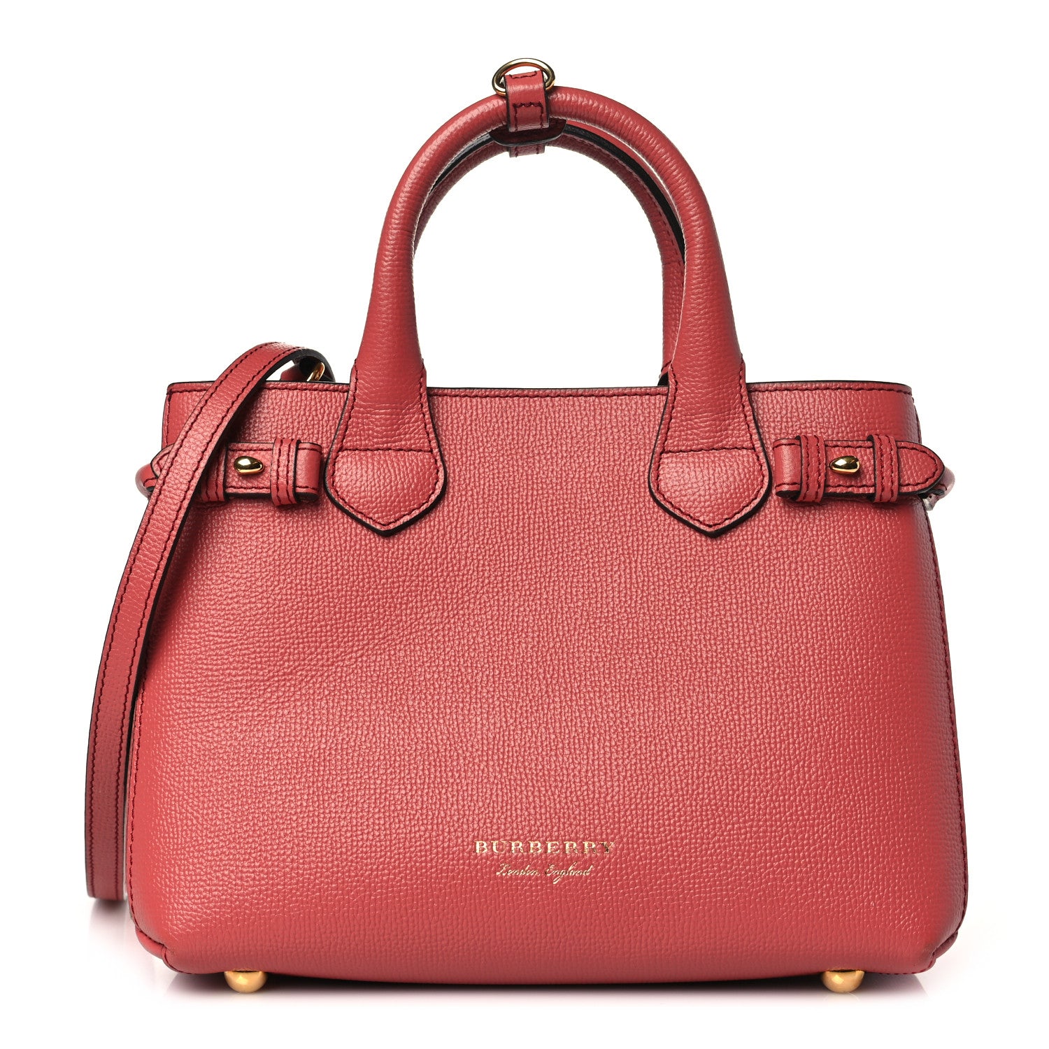 Burberry Grainy Calfskin House Check Small Banner Tote Cinnamon Red 1 of 10