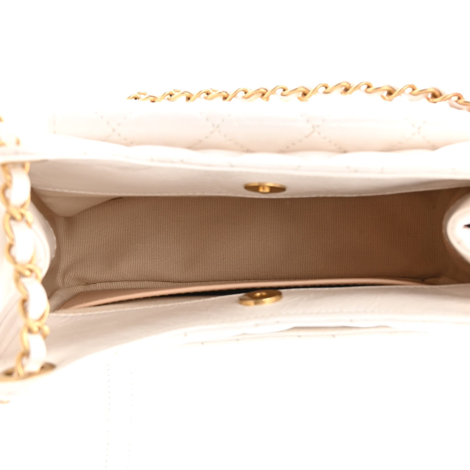 Chanel Shiny Crumpled Calfskin Quilted Small Wavy CC Hobo White 5 of 10
