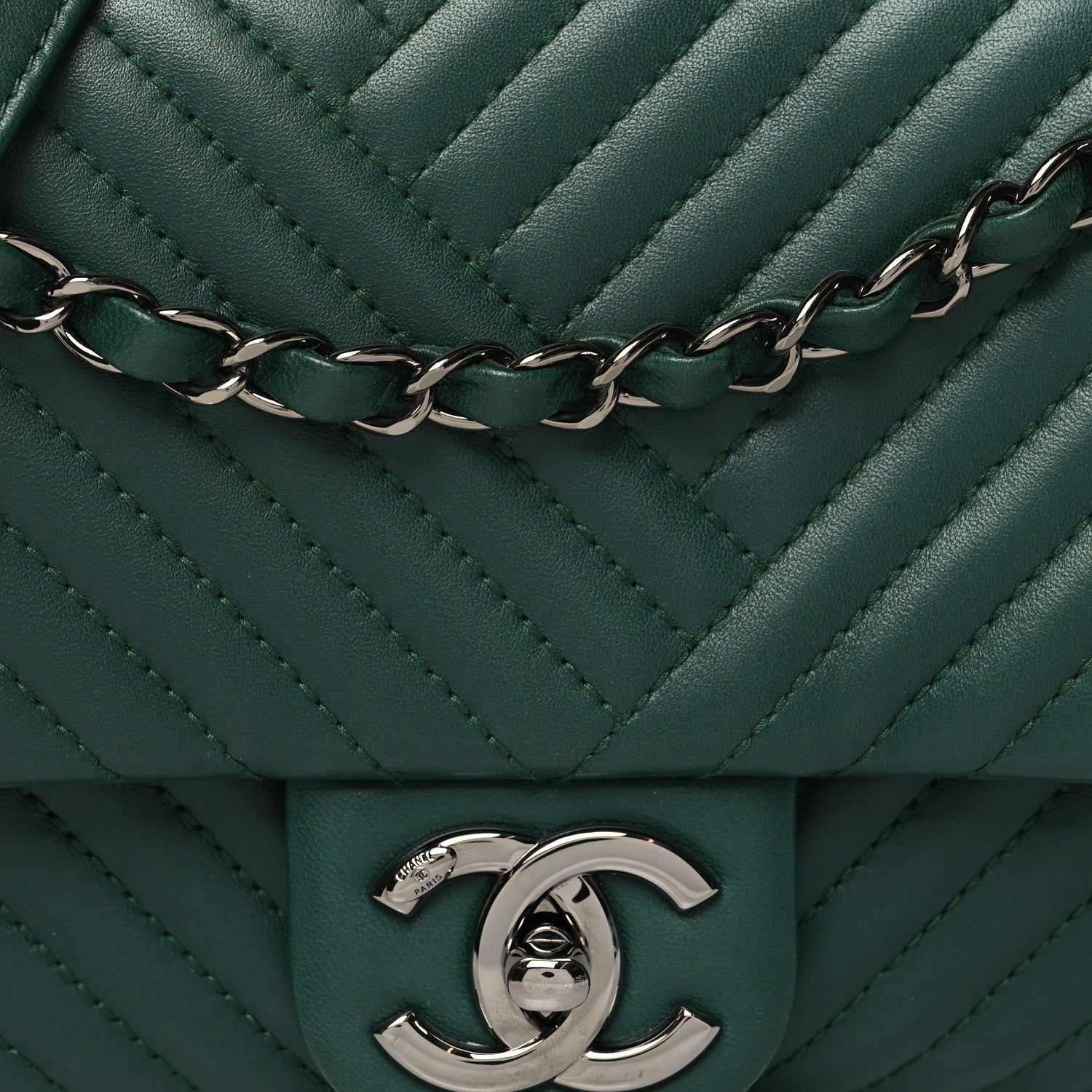 Chanel Lambskin Medium CC Crossing Flap Dark Green 8 of 10