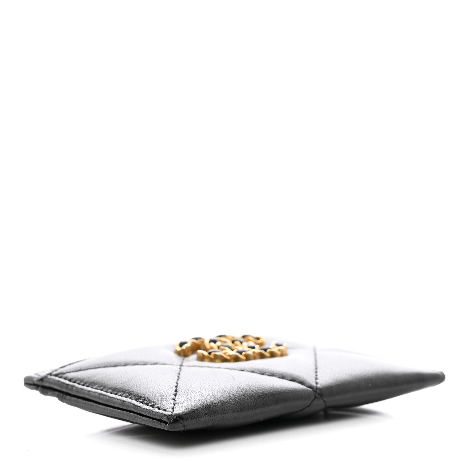 Chanel Lambskin Quilted Chanel 19 Card Holder Black 4 of 9