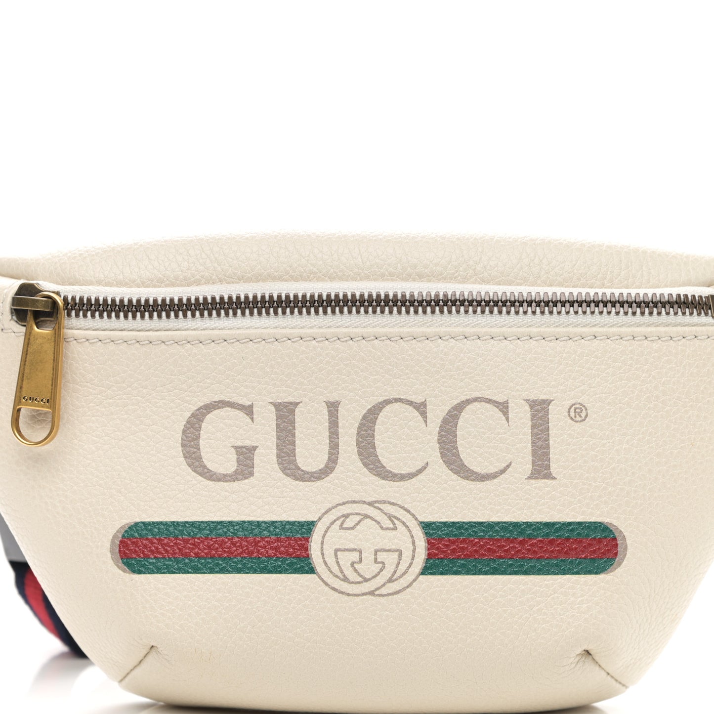 Grained Calfskin Small Logo Belt Bag White