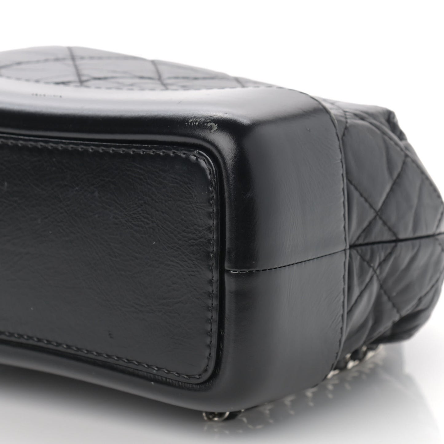 Aged Calfskin Quilted Small Gabrielle Backpack Black