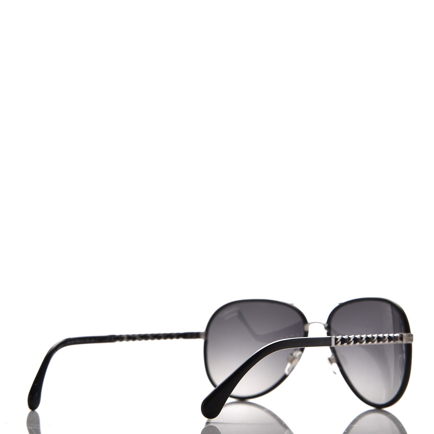 Lambskin Aviator Chain Sunglasses 4194-Q Black