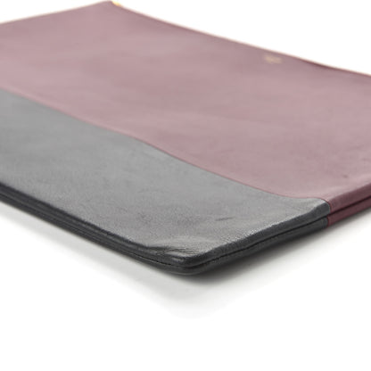 Celine Lambskin Bicolor Computer Case Light Burgundy Navy 7 of 10
