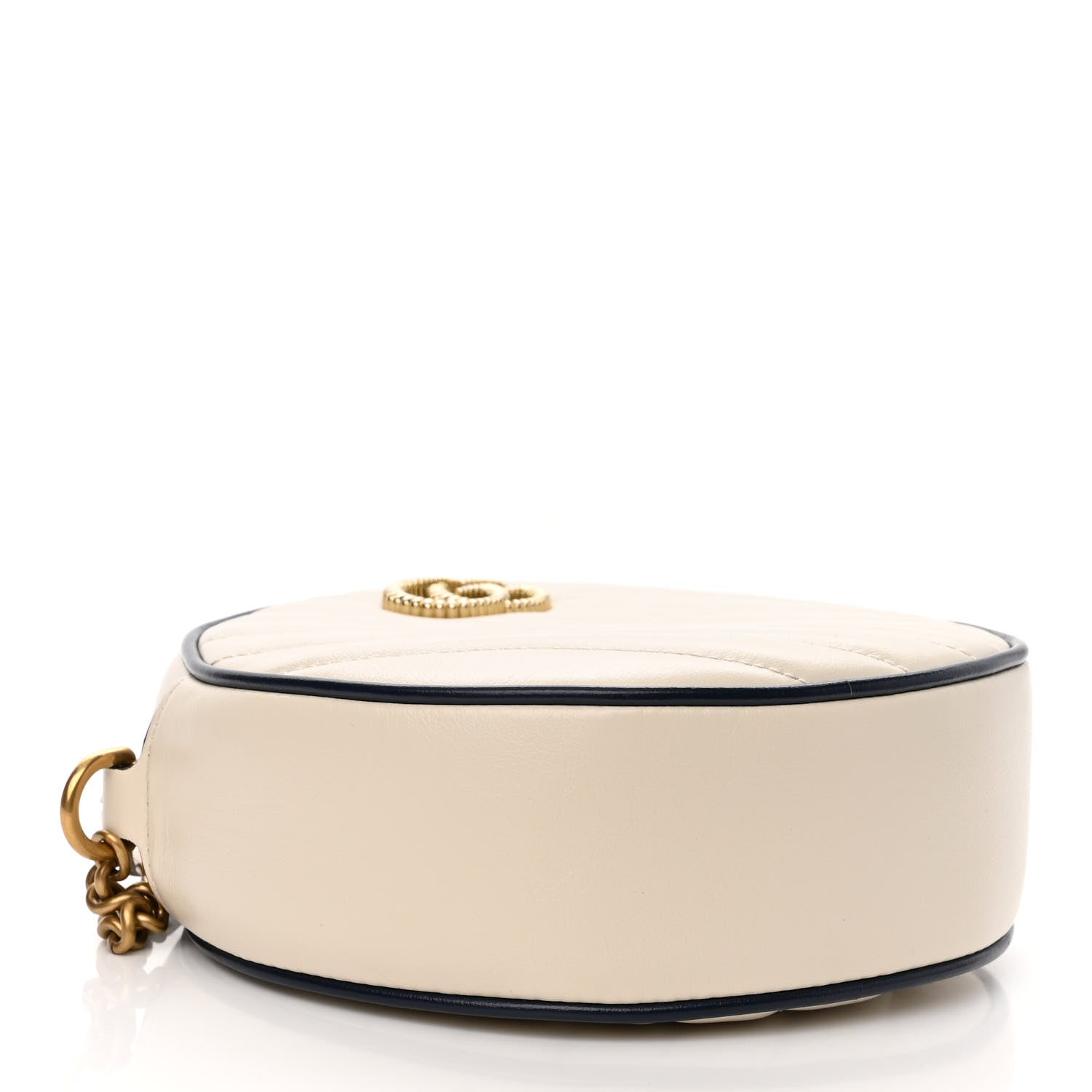 Gucci Azalea Calfskin Matelasse Diagonal Mini Torchon GG Marmont Round Shoulder Bag Mystic White Blue Agata 4 of 10
