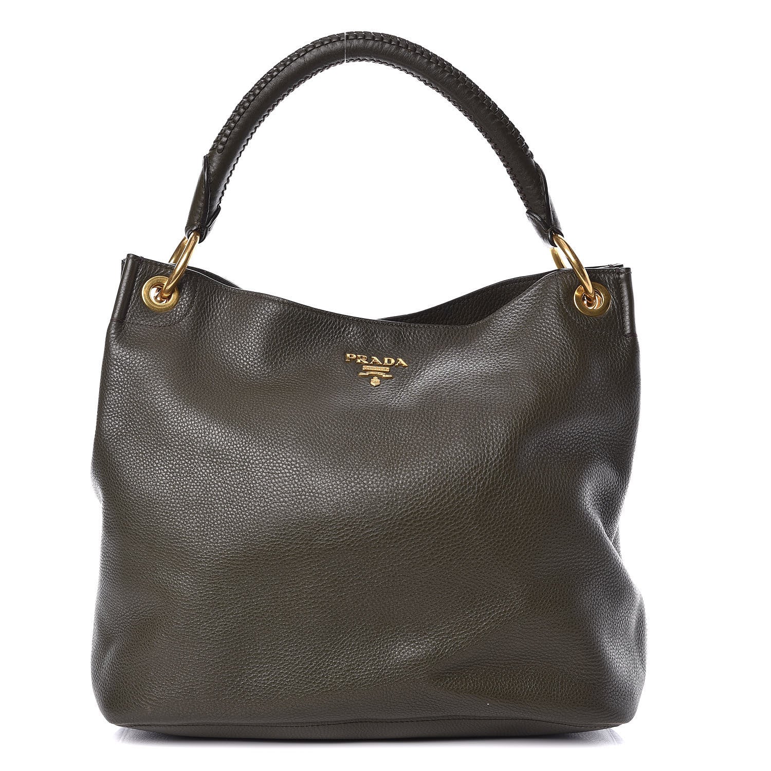 Prada Vitello Daino Hobo Dark Green 1 of 18