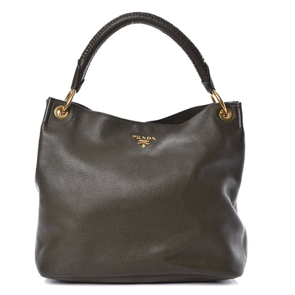 Prada Vitello Daino Hobo Dark Green 1 of 18