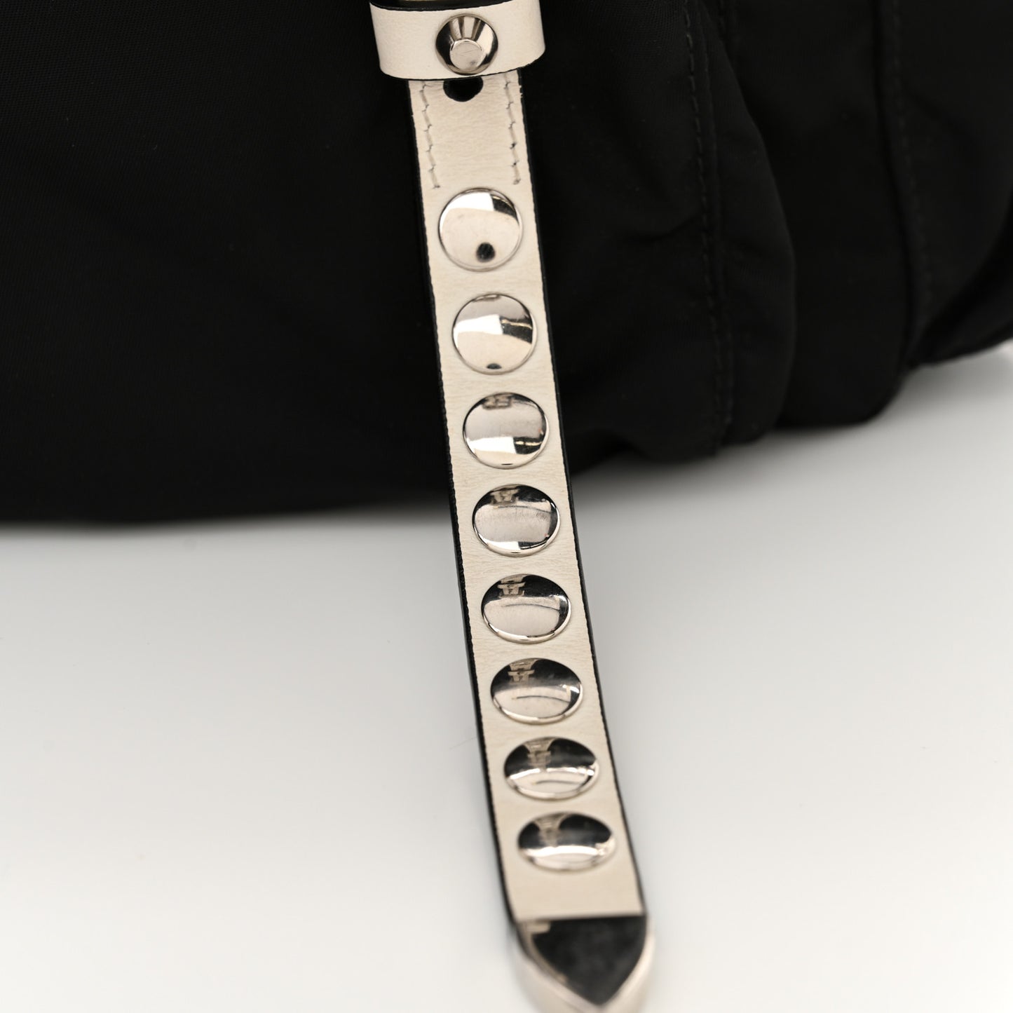 Nylon New Vela Studded Messenger Black White