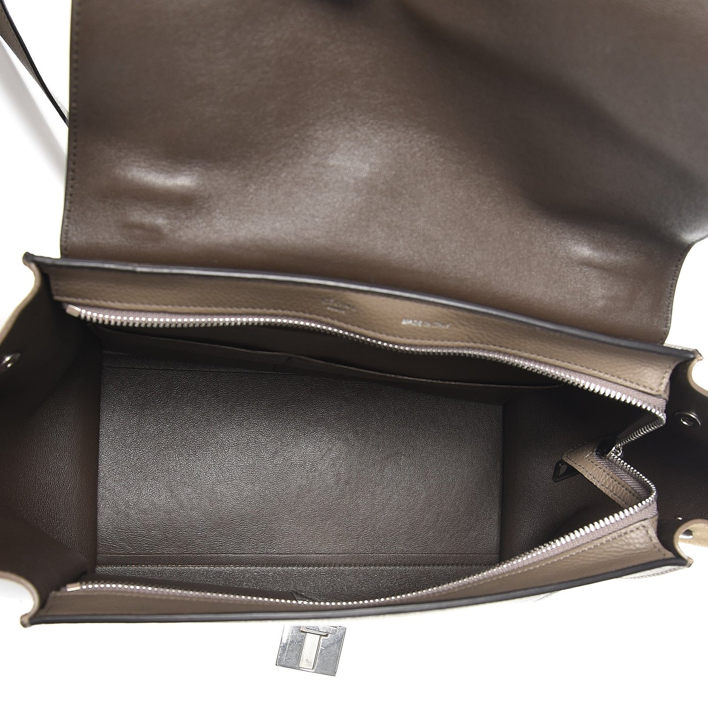 Drummed Calfskin Suede Small Trapeze Souris