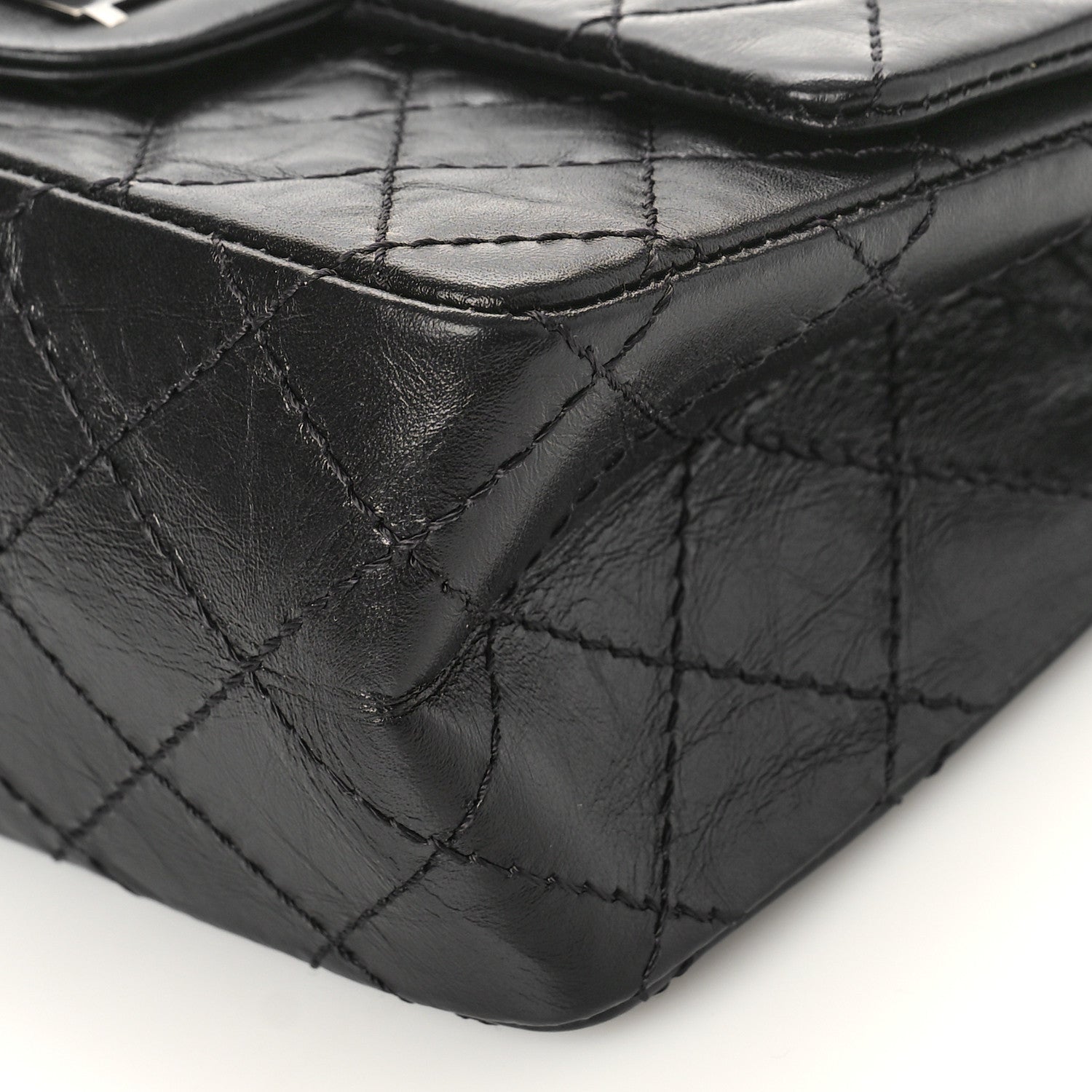 Chanel Aged Calfskin Quilted 2.55 Reissue Mini Flap So Black 9 of 9