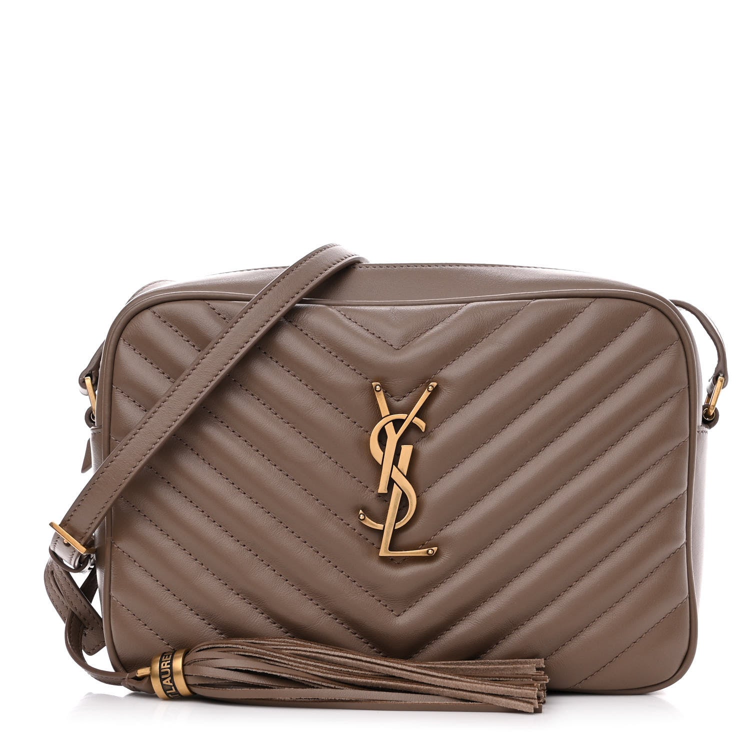 Saint Laurent Calfskin Matelasse Monogram Lou Camera Bag Taupe 1 of 12