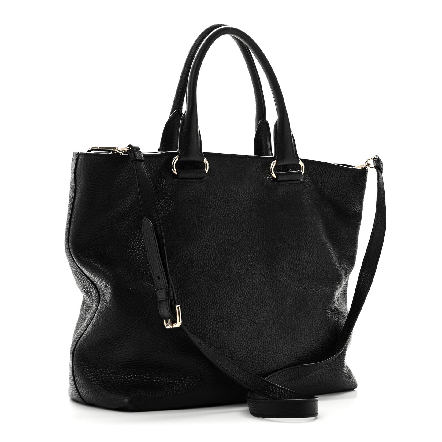Vitello Daino Shopping Tote Black
