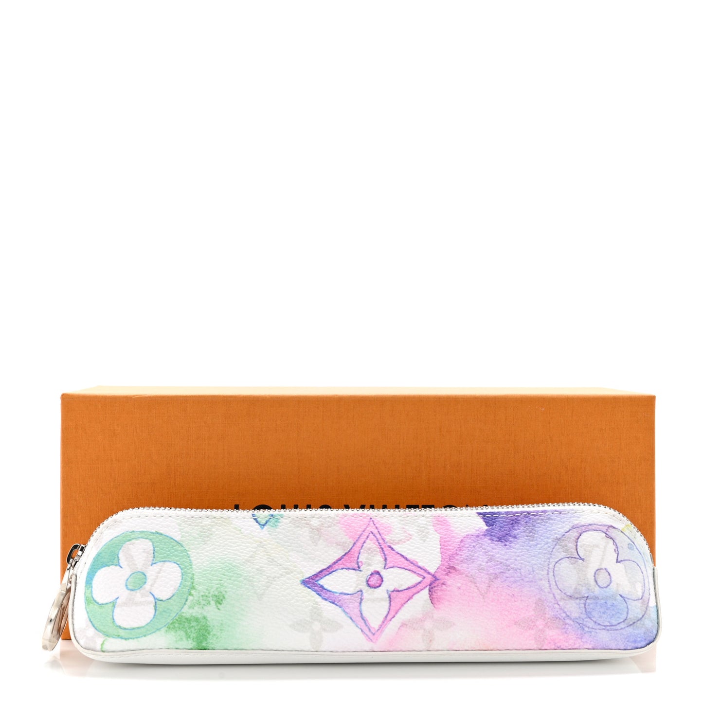Monogram Watercolor Elizabeth Pencil Pouch Multicolor