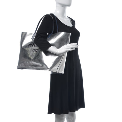 Givenchy Metallic Calfskin Suede Ombre Large Reversible Antigona Tote Blue Silver 2 of 16