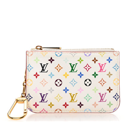 Louis Vuitton Monogram Multicolor Key Pouch White Litchi 1 of 6