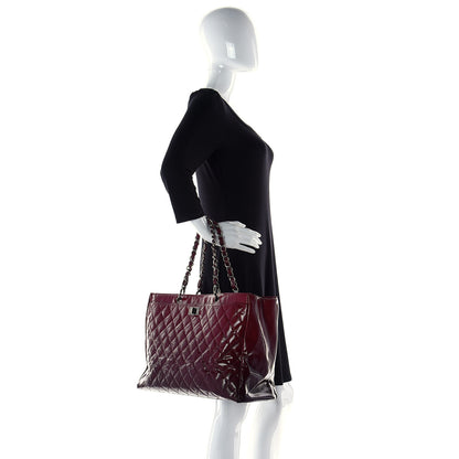 Chanel Patent Caviar Diamond Quilted Large Shine Reissue Tote Red 3 of 11