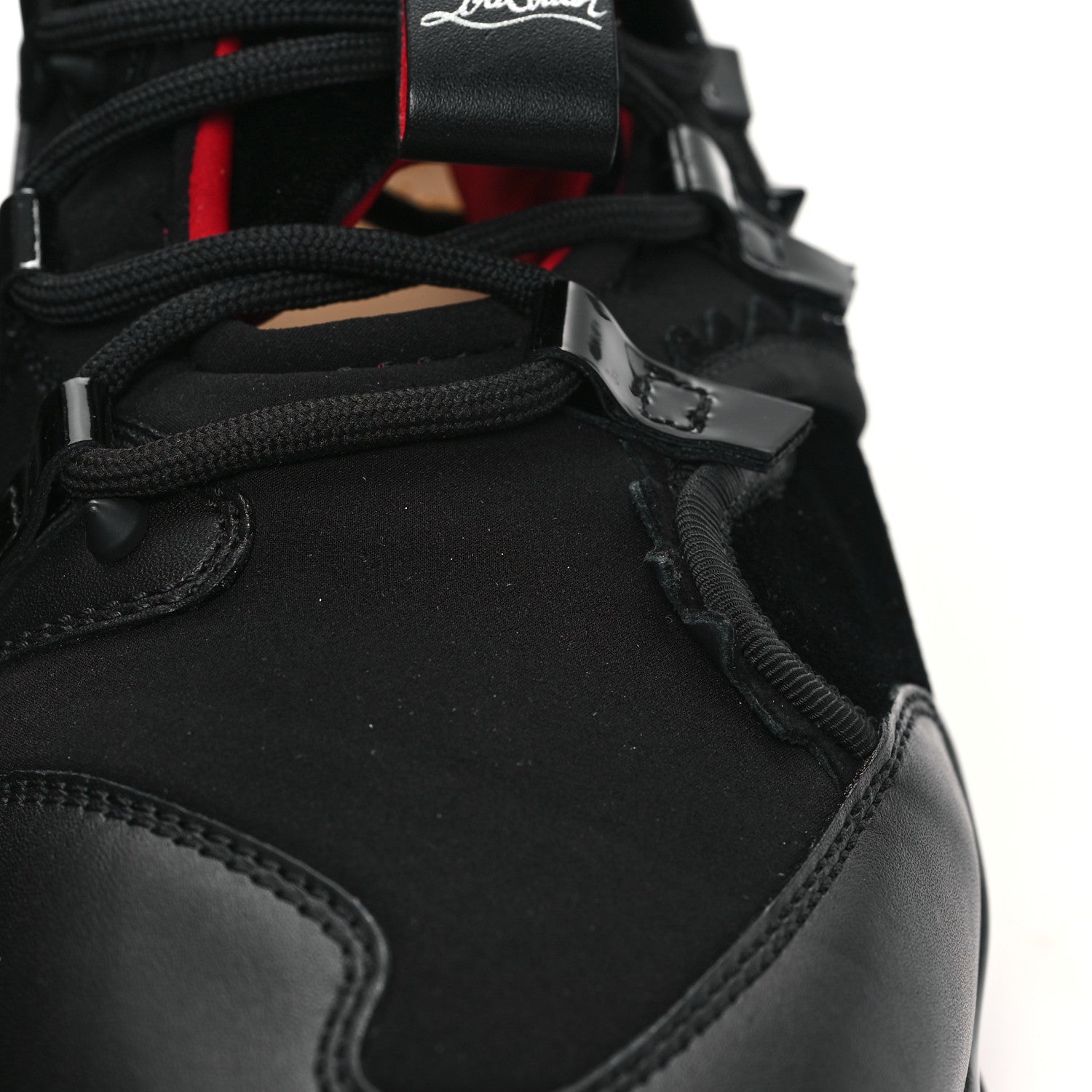 Christian Louboutin Neoprene Calfskin Mens Red Runner Flat Sneakers 42 Black 8 of 8