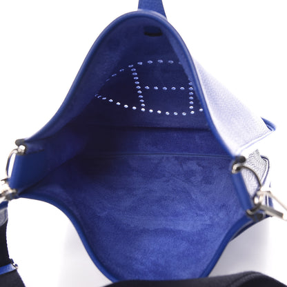 Hermes Taurillon Clemence Amazone Evelyne III PM Bleu Electrique Black 5 of 9