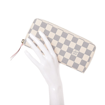 Louis Vuitton Damier Azur Clemence Wallet Rose Ballerine 2 of 10