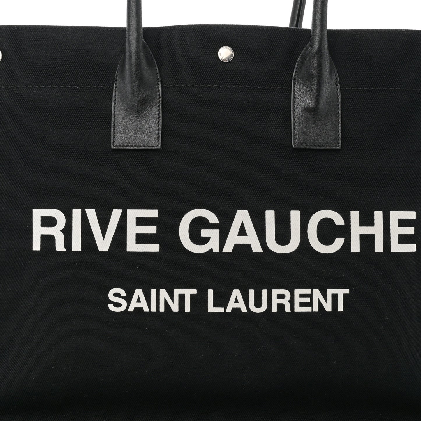 Linen Calfskin Rive Gauche Tote Black