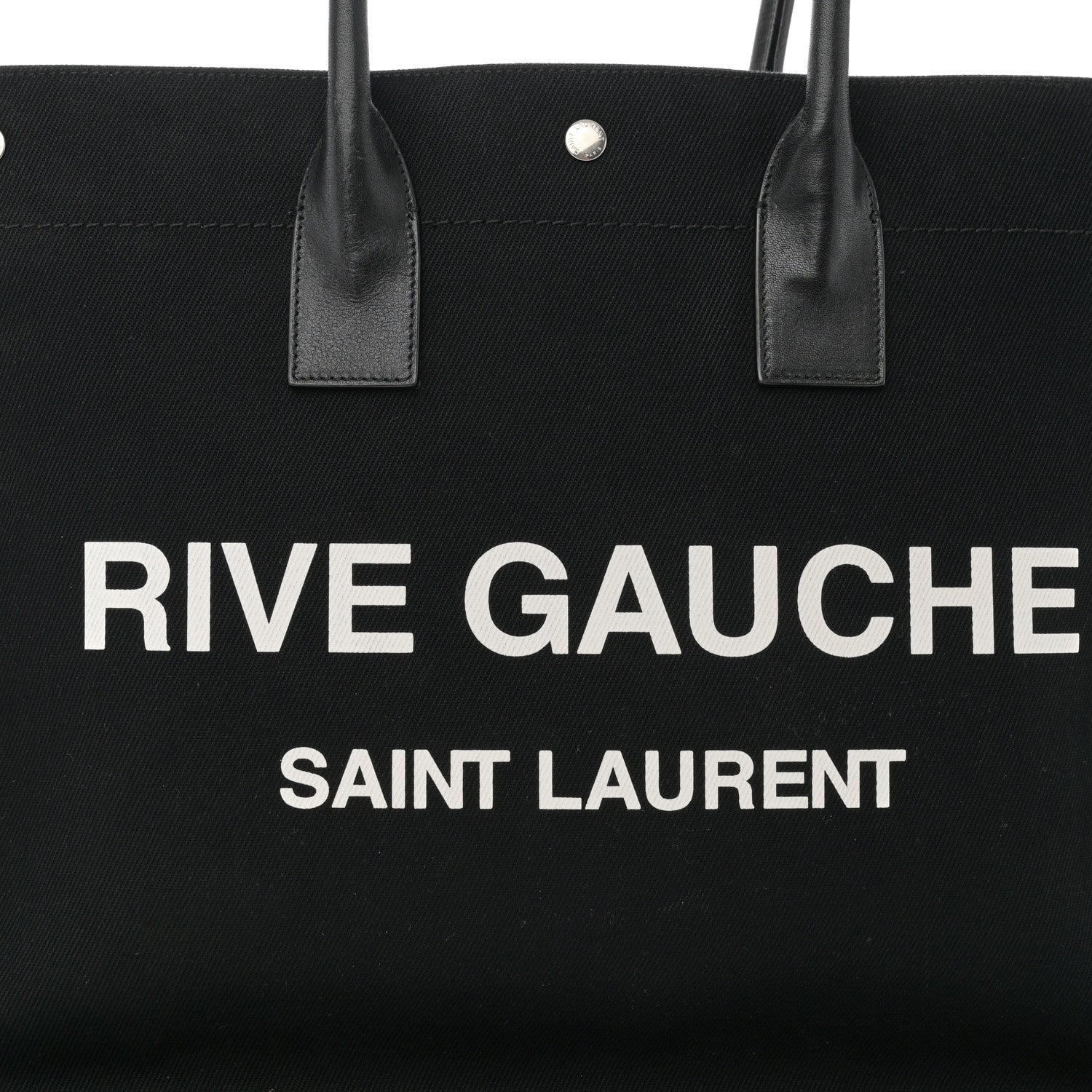 Saint Laurent Linen Calfskin Rive Gauche Tote Black 8 of 11