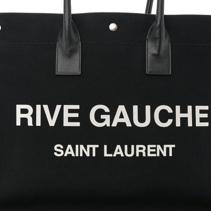 Saint Laurent Linen Calfskin Rive Gauche Tote Black 8 of 11
