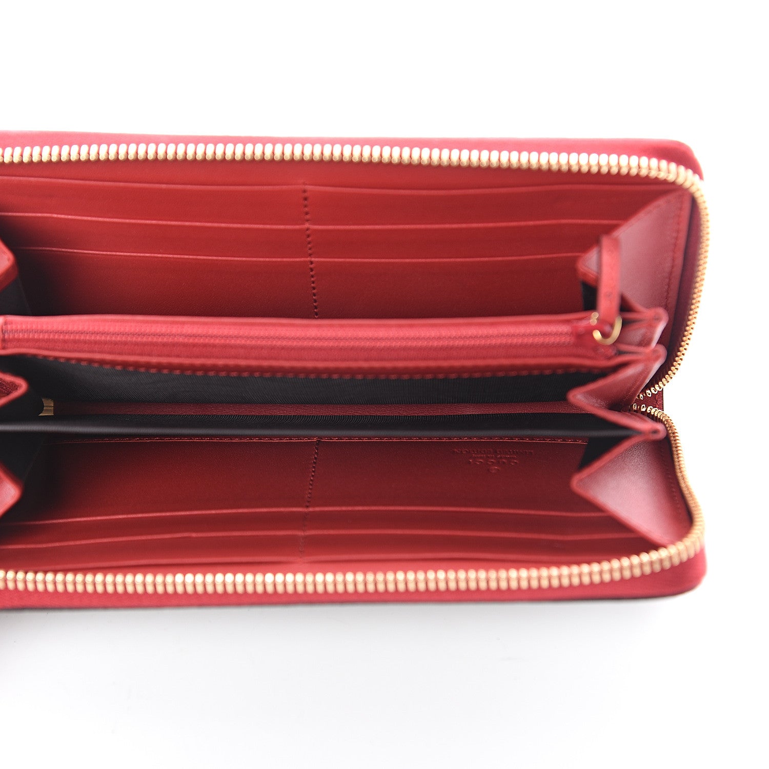 Gucci GG Supreme Monogram Bosco Patch Zip Around Wallet Beige Malva Hibiscus Red 4 of 5