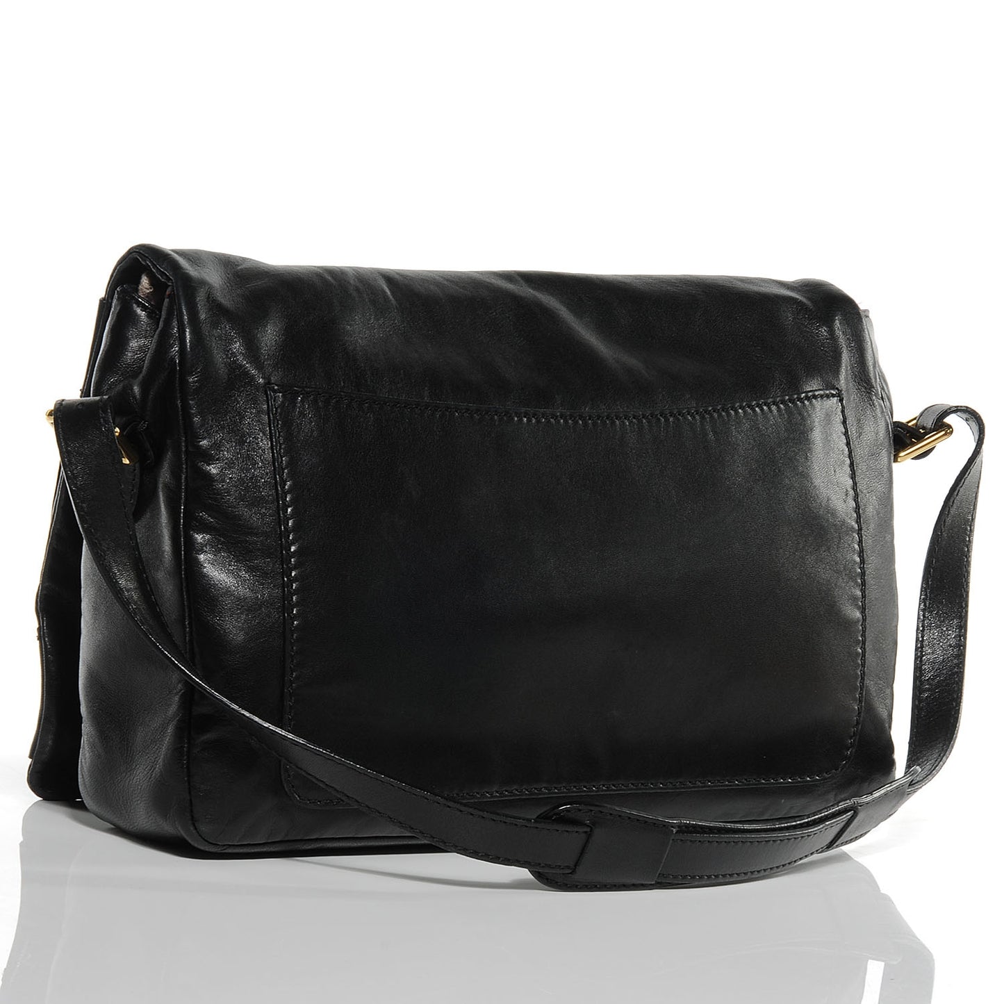 Nappa Leather Rosette Shoulder Bag Black