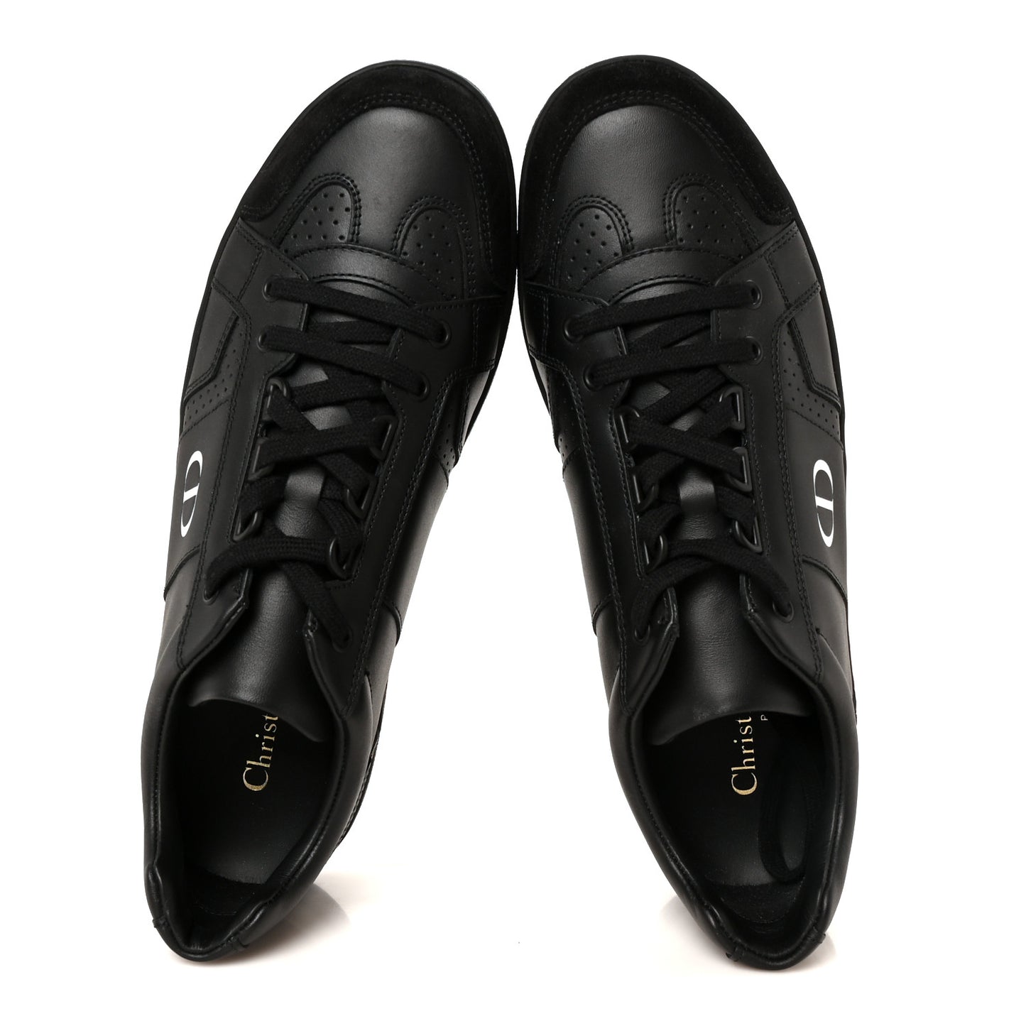 Calfskin Suede Logo Sneakers 39 Black