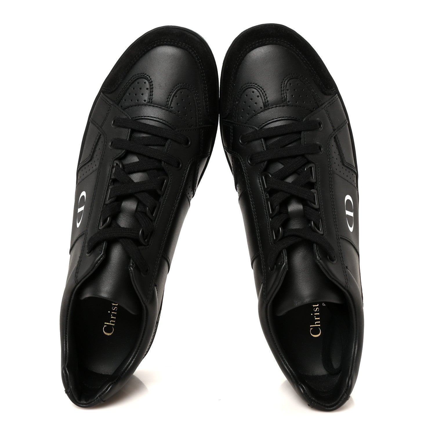 Christian Dior Calfskin Suede Logo Sneakers 39 Black 2 of 9