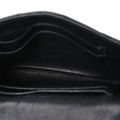 Saint Laurent Sheepskin Matelasse Chevron Small Monogram Envelope Wallet Black 5 of 9
