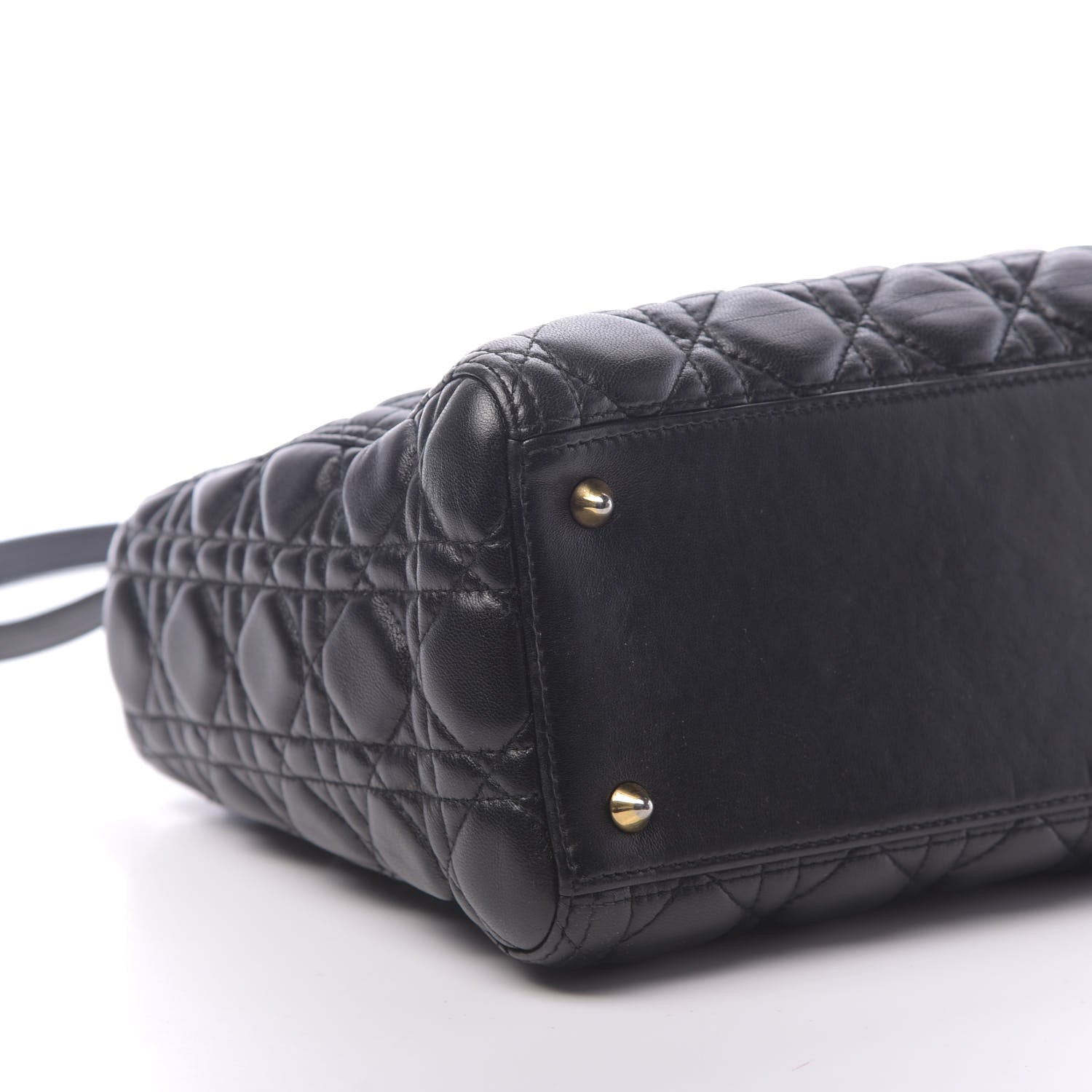 Christian Dior Lambskin Cannage Medium Lady Dior Black 10 of 12