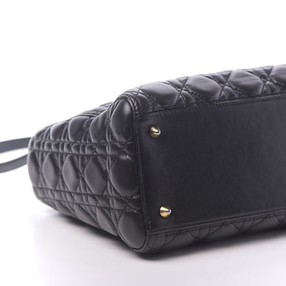 Christian Dior Lambskin Cannage Medium Lady Dior Black 10 of 12